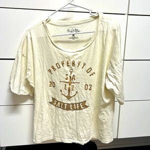 Large Cropped Salt Life Shirt